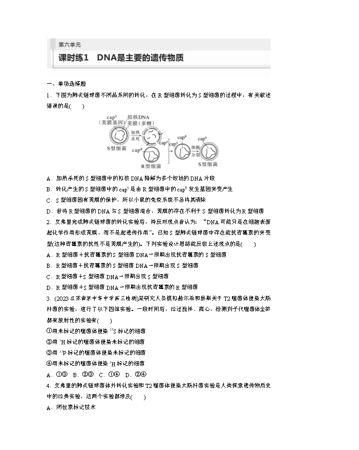 高中生物人教版2019《选择性必修3生物学技术与工程》课后习题word