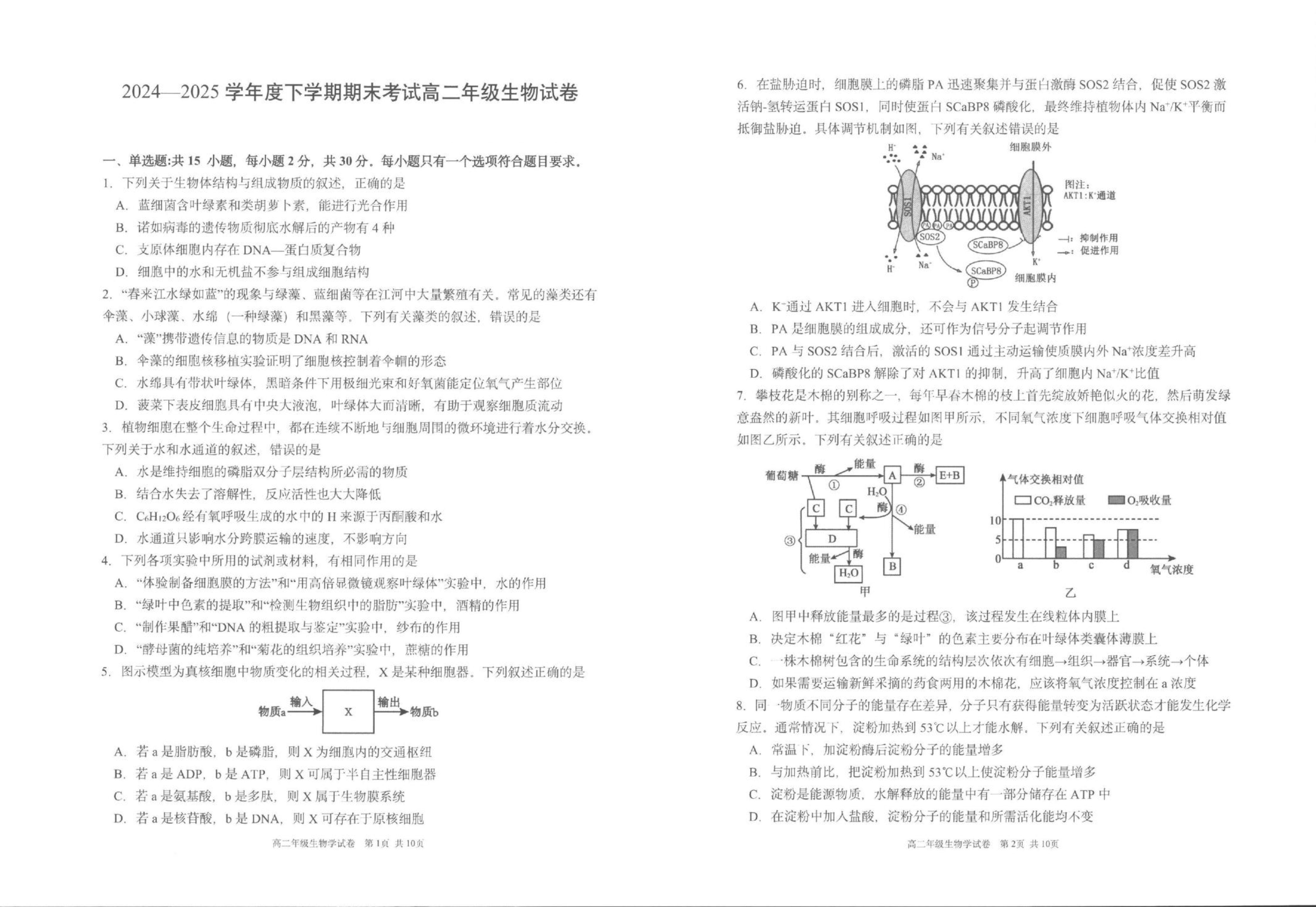 辽宁省重点中学协作校2024-2025学年高一下学期期末考试 生物 PDF版含答案