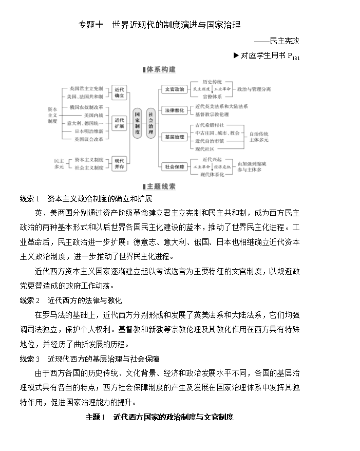 2026届高三二轮高效复习讲义 历史 板块综合提升(二) 中国近现代史 Word版含解析
