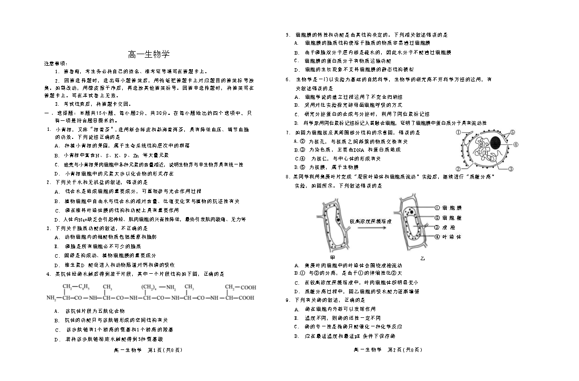 吉林省长春市2026届高三下学期质量监测(二)生物试卷 Word版含解析